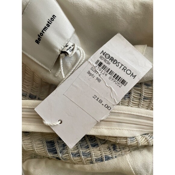 Reformation Davonne Women’s Floral Mini Dress Size 6 NWT Drop Waist Sweetheart - Picture 10 of 12